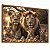 Quadro Decorativo Família Leões Leão Leoa 3 Filhotes Animais Natureza - Imagem 2