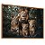 Quadro Decorativo Família Leões Leão Leoa 2 Filhotes Fundo Verde Natureza - Imagem 2