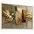 Quadro Decorativo Abstrato Tons Dourado Luxo Gold Folhagem - Imagem 5