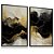 Quadro Abstrato Tons Preto Dourado Efeito Mármore Moderno - Imagem 1