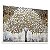 Quadro Decorativo Árvore da Vida Folhas Douradas Marrom Branca Natureza - Imagem 3