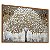 Quadro Decorativo Árvore da Vida Folhas Douradas Marrom Branca Natureza - Imagem 2