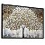 Quadro Decorativo Árvore da Vida Folhas Douradas Marrom Branca Natureza - Imagem 1