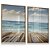 Quadro Decorativo Praia Mar Céu Nuvens Desenho Pier Oceano - Imagem 1