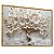 Quadro Árvore da Vida Flores Brancas Folhas Douradas Gold Natureza - Imagem 5