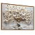 Quadro Árvore da Vida Flores Brancas Folhas Douradas Gold Natureza - Imagem 2