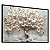 Quadro Árvore da Vida Flores Brancas Folhas Douradas Gold Natureza - Imagem 1