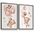 Quadro Decorativo Infantil Ursinho Balões Rosa Estrela - Imagem 3