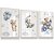 Quadro Decorativo Infantil Ursinho Azul Lua Aviãzinho Balão Nuvens kit 3 - Imagem 1