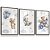 Quadro Decorativo Infantil Ursinho Azul Lua Aviãzinho Balão Nuvens kit 3 - Imagem 4