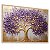 Quadro Decorativo Árvore da Vida Dourado Lilás Pintura Gold Lindo - Imagem 3