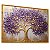 Quadro Decorativo Árvore da Vida Dourado Lilás Pintura Gold Lindo - Imagem 2