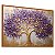 Quadro Decorativo Árvore da Vida Dourado Lilás Pintura Gold Lindo - Imagem 5