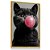 Quadro Decorativo Gatinho Cinza Gato Mascando Chiclete Cat Animais - Imagem 4