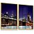 Quadro Decorativo Arquitetura Ponte do Brooklyn Nova York Cidade Noturna Kit 2 - Imagem 3