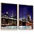 Quadro Decorativo Arquitetura Ponte do Brooklyn Nova York Cidade Noturna Kit 2 - Imagem 4