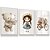 Quadro Decorativo Infantil Menina Ursinho Flores Bicicleta Kit 3 Quadros - Imagem 2