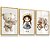 Quadro Decorativo Infantil Menina Ursinho Flores Bicicleta Kit 3 Quadros - Imagem 3