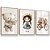 Quadro Decorativo Infantil Menina Ursinho Flores Bicicleta Kit 3 Quadros - Imagem 1