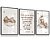 Quadro Decorativo Infantil Ursinho Bege Dormindo Nuvem Lua Estrelas Oração Santo Anjo Kit 3 Quadros - Imagem 4