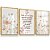 Quadro Decorativo Borboletas Rosa Dourado Jardim Flores Oração Santo Anjo Kit 3 Quadros - Imagem 3