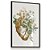 Quadro Decorativo Anatomia do Coração Medicina Consultório Flores Tons Verdes - Imagem 3