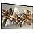 Quadro  Decorativo Abstrato Ondas Dourado Branco Arte - Imagem 1