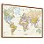 Quadro  Decorativo Mapa Mundi Países Continentes Nomes - Imagem 1