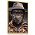 Quadro Decorativo Macaco Monkey Estiloso Chapéu Bebida Camiseta Colorida - Imagem 4