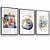 Quadro Costura Máquina Agulha Tesoura Atelier Alfineteiro Costureira Tons Azuis Kit 3 Quadros - Imagem 4