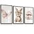 Quadro Decorativo Infantil Borboleta Coelho Cogumelo Flores Rosas Kit 3 Quadros - Imagem 4