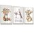 Quadro Decorativo Infantil Raposinha Coelhinha Nome Personalizado Flores Kit 3 Quadros - Imagem 1