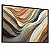 Quadro Decorativo Abstrato Laranja Branco Azul Ondas Clean - Imagem 2