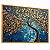 Quadro Decorativo Árvore da Vida Tom Azul Folhas Douradas Natureza - Imagem 4