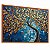 Quadro Decorativo Árvore da Vida Tom Azul Folhas Douradas Natureza - Imagem 2