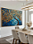 Quadro Decorativo Árvore da Vida Tom Azul Folhas Douradas Natureza - Imagem 1