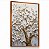 Quadro Árvore da Vida Tons Dourado e Flores Brancas Luxo Delicadas - Imagem 1