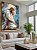 Quadro Decorativo Jesus Orando Efeito Pintura Tons Azul Religião - Imagem 1