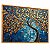 Quadro Decorativo Árvore da Vida Tom Azul Folhas Douradas Natureza - Imagem 2
