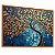 Quadro Decorativo Árvore da Vida Tom Azul Folhas Douradas Natureza - Imagem 5