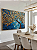 Quadro Decorativo Árvore da Vida Tom Azul Folhas Douradas Natureza - Imagem 1