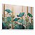 Quadro Decorativo Flores Tons Verde Dourado Delicadas Lótus Pintura - Imagem 3