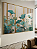 Quadro Decorativo Flores Tons Verde Dourado Delicadas Lótus Pintura - Imagem 1