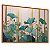Quadro Decorativo Flores Tons Verde Dourado Delicadas Lótus Pintura - Imagem 4