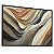 Quadro Decorativo Abstrato Laranja Branco Azul Ondas Clean - Imagem 2