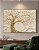 Quadro Decorativo Árvore da Vida Tons Dourado e Branco Efeito Textura - Imagem 1