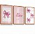 Kit 3 Quadros Decorativos Infantil Laço Xadrez Rosa Nome Personalizado - Imagem 6