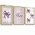 Kit 3 Quadros Decorativos Infantil Laço Xadrez Rosa Nome Personalizado - Imagem 4
