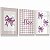 Kit 3 Quadros Decorativos Infantil Laço Xadrez Rosa Nome Personalizado - Imagem 2
