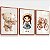 Kit 3 Quadros Decorativos Infantil Ursinho Flores Bicicleta Menina Tranças Quarto Criança - Imagem 5